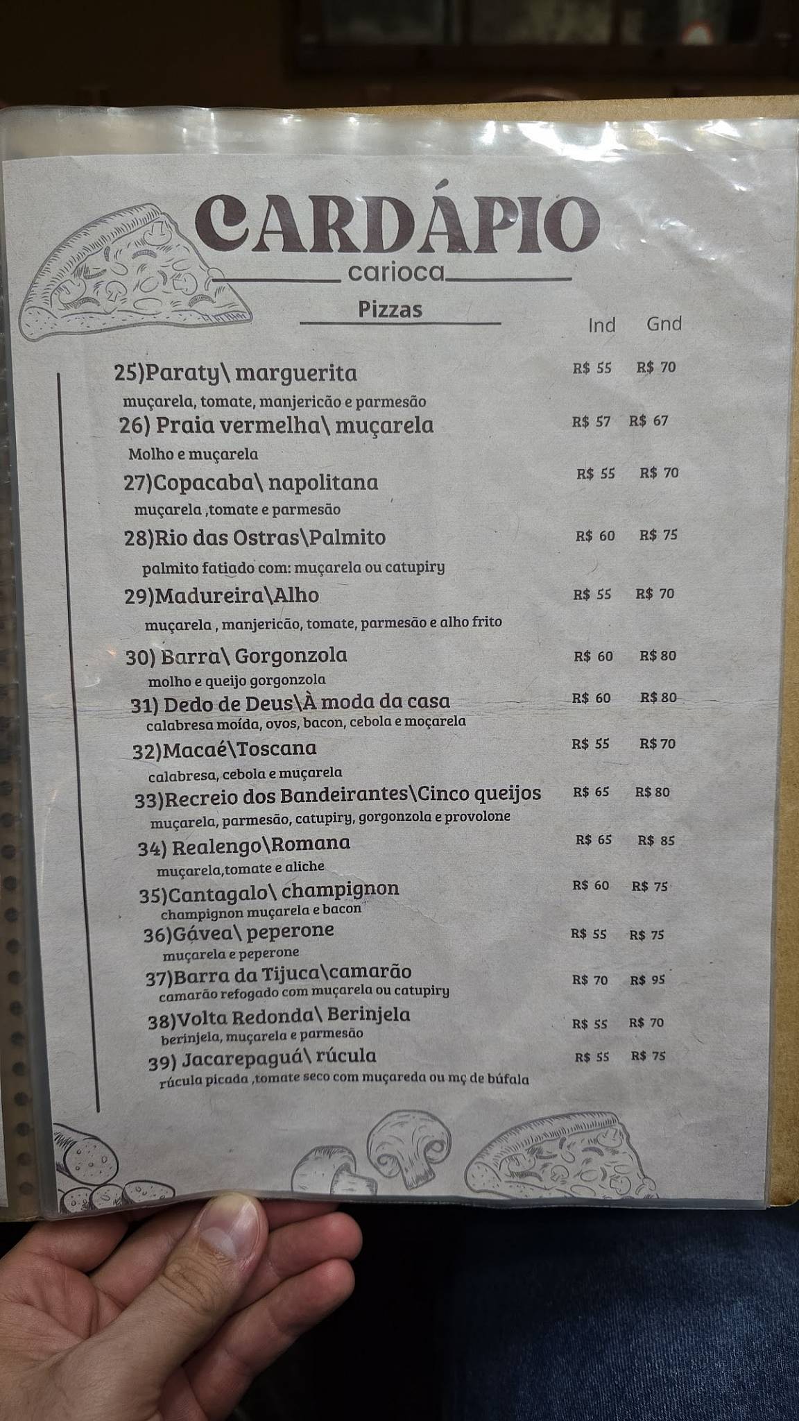 Carioca Pizza cardápio