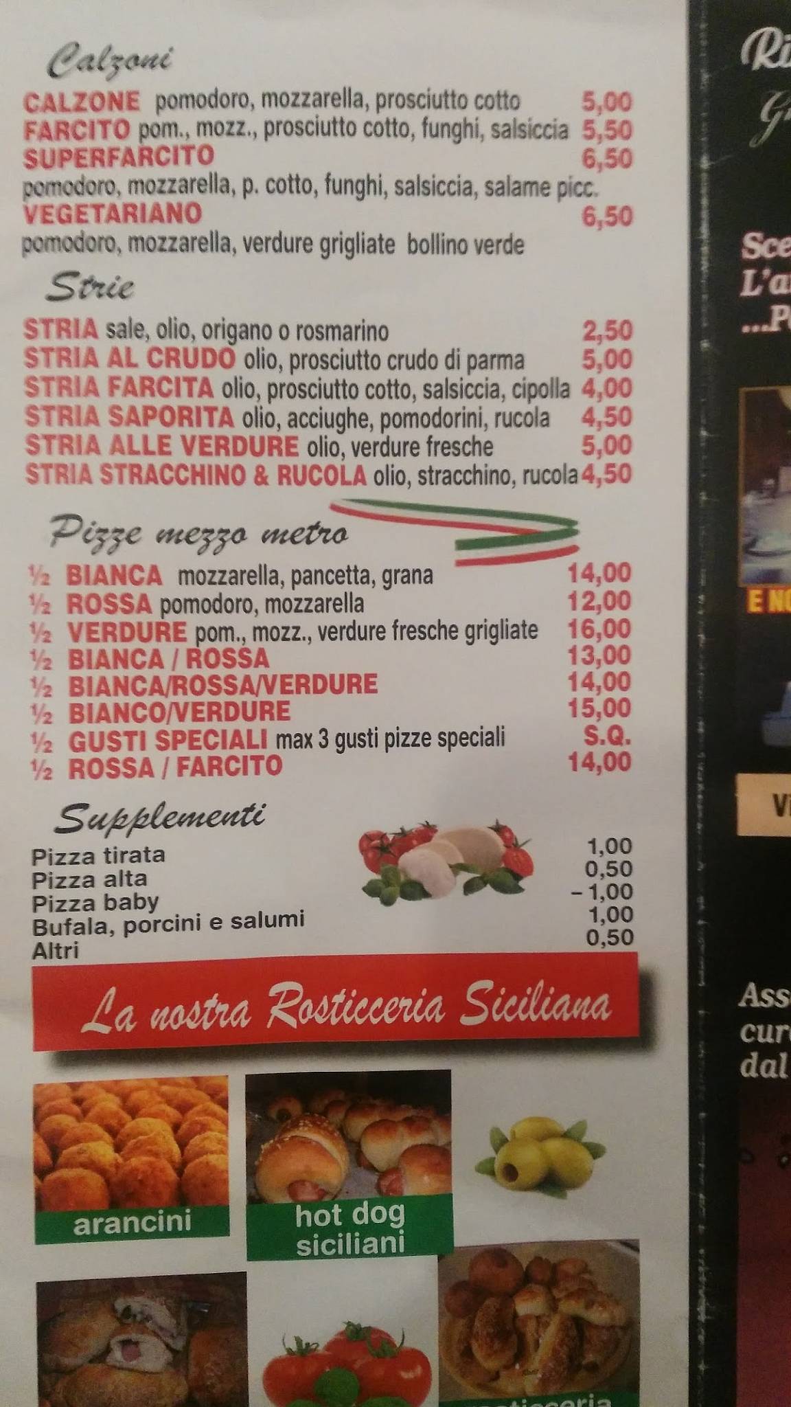 Menu di Pizzeria d'asporto Carpe Diem 