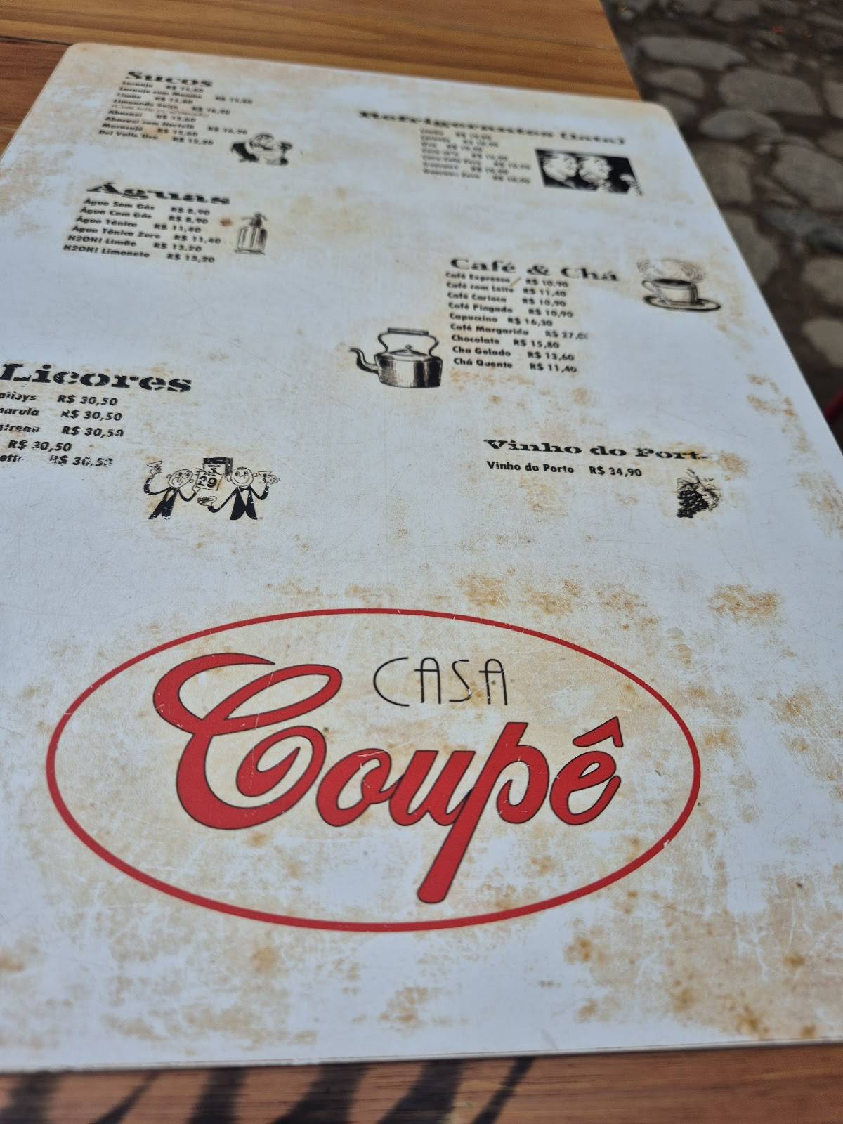 Casa Coupê cardápio