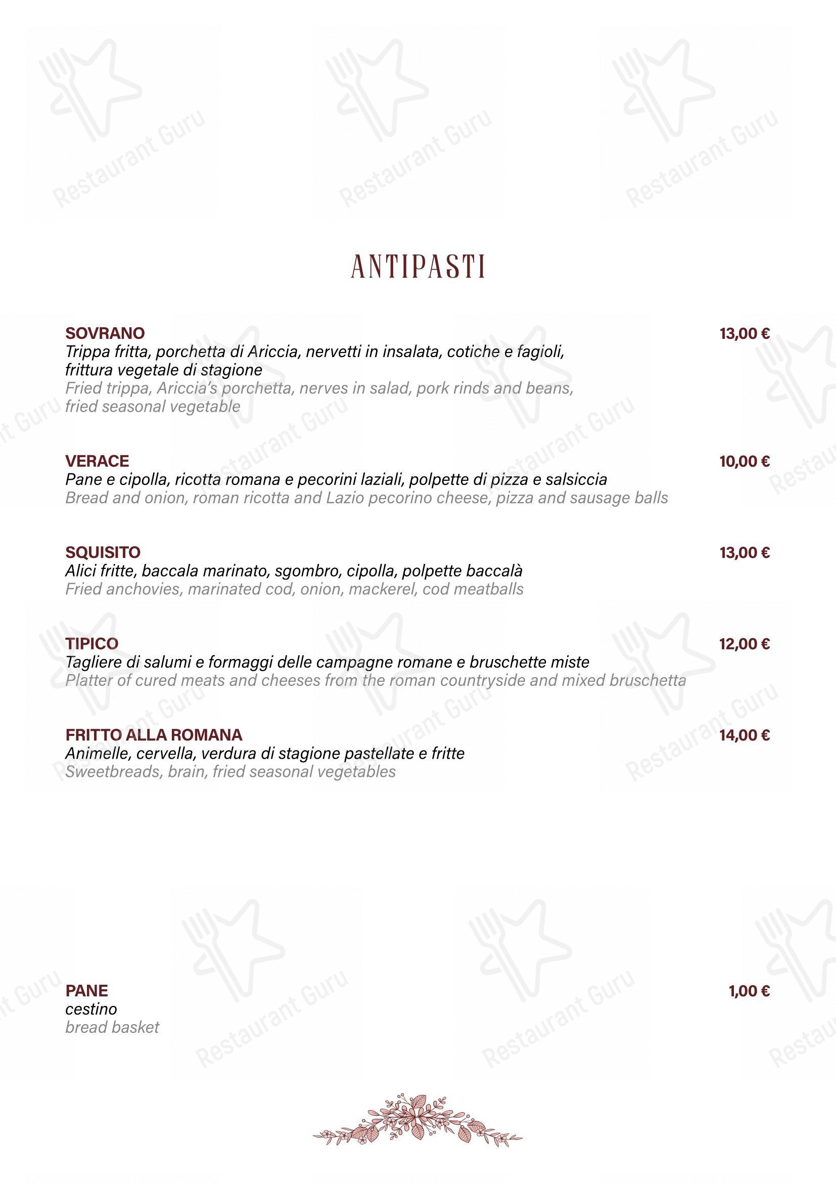 Menu per Casa Sceppa ristorante