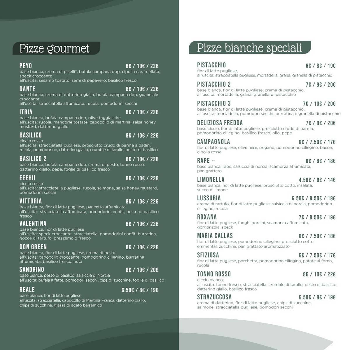 Menu di Pizzeria Basilico 