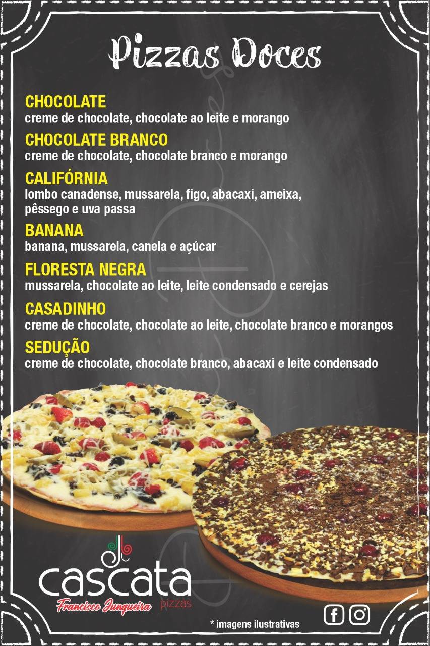Cascata Pizzas Francisco Junqueira cardápio