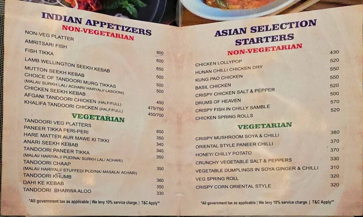 Caspian Restro And Bar menu