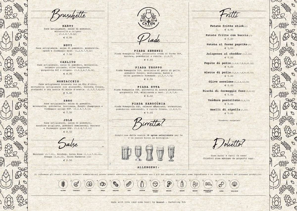 Menu di Caten Pub 