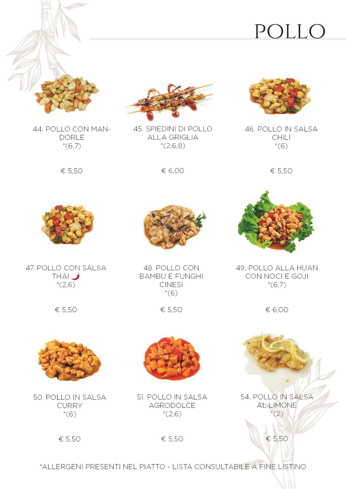 Menu di Ristorante Orientale Huan 