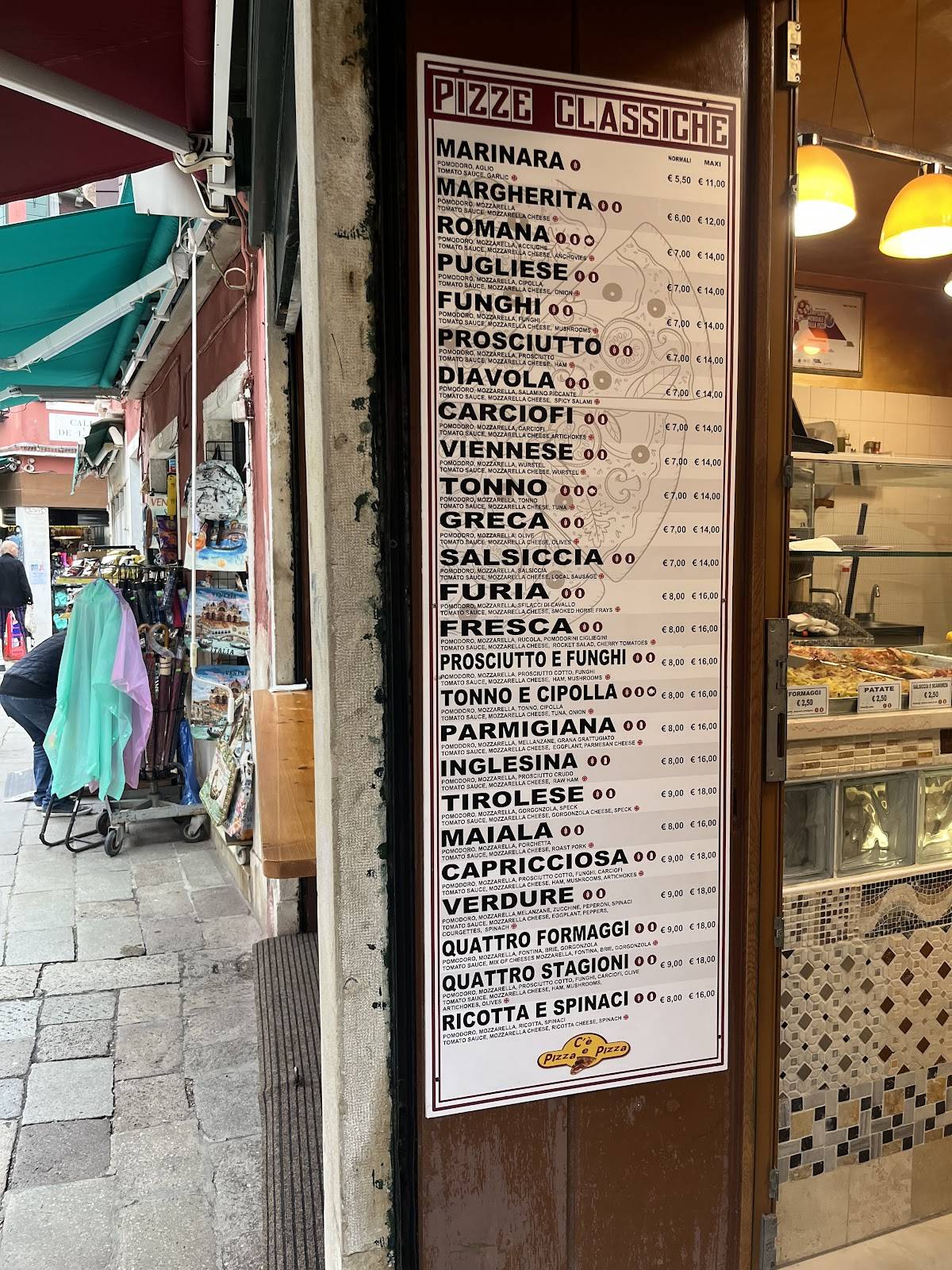 Menu di C'è Pizza e Pizza VENEZIA 