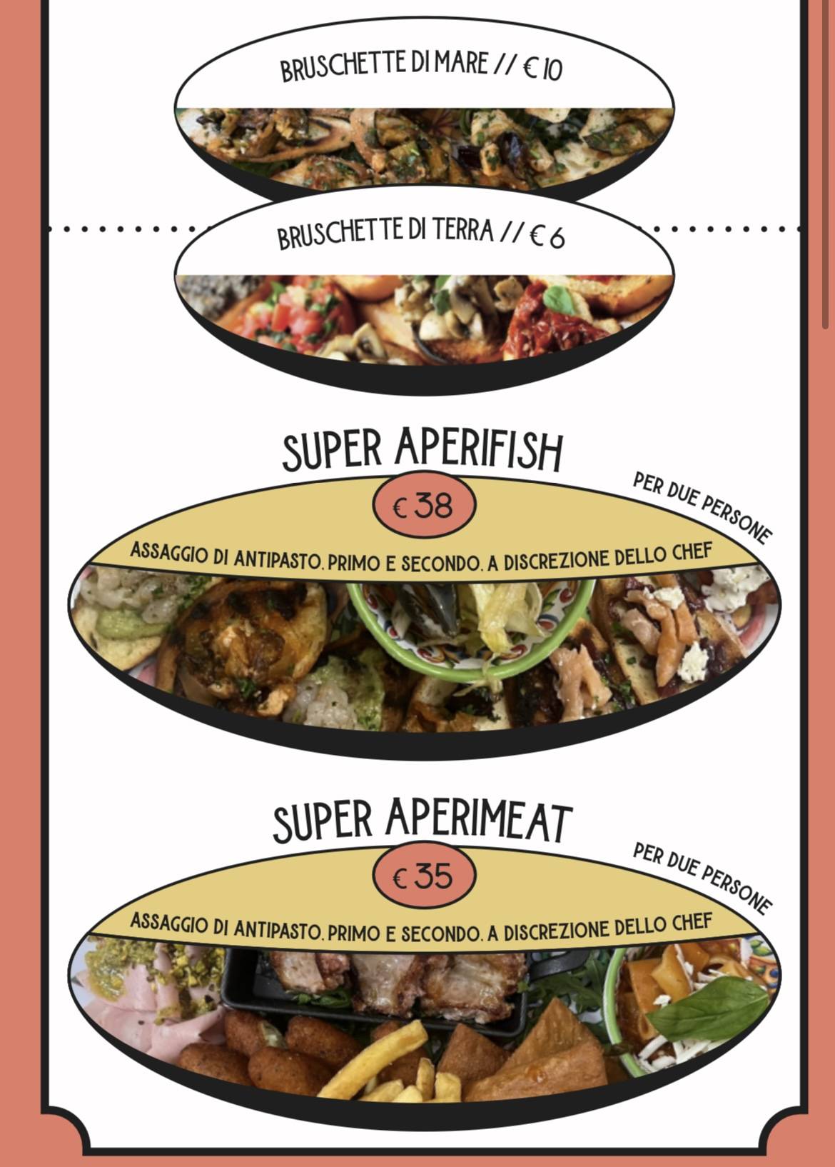 Menu di AMORELLI - Restaurant Cocktail Bar 