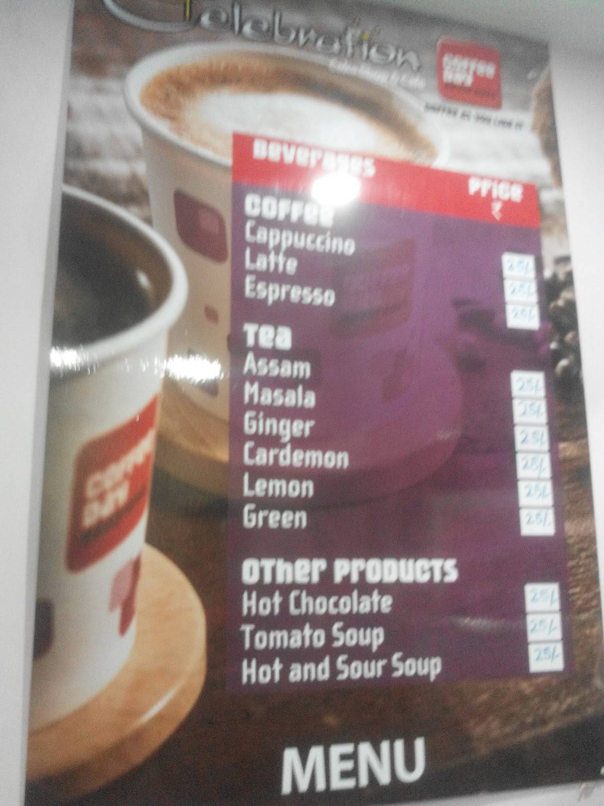 Celebration - Cake shop And Cafe menu