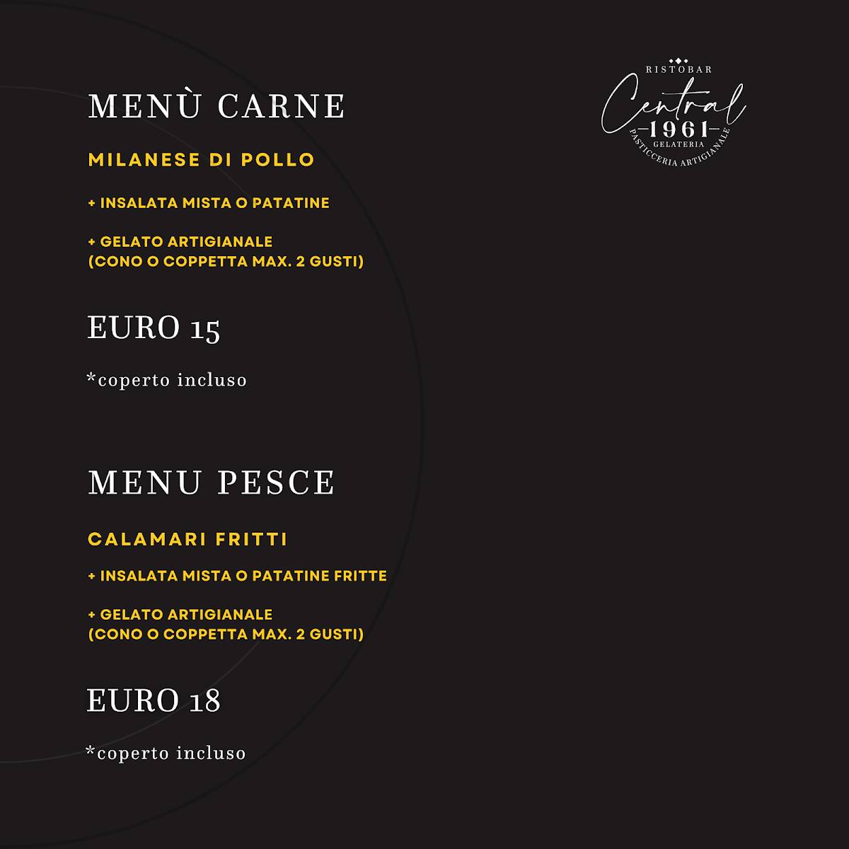 Menu di Central Bar 
