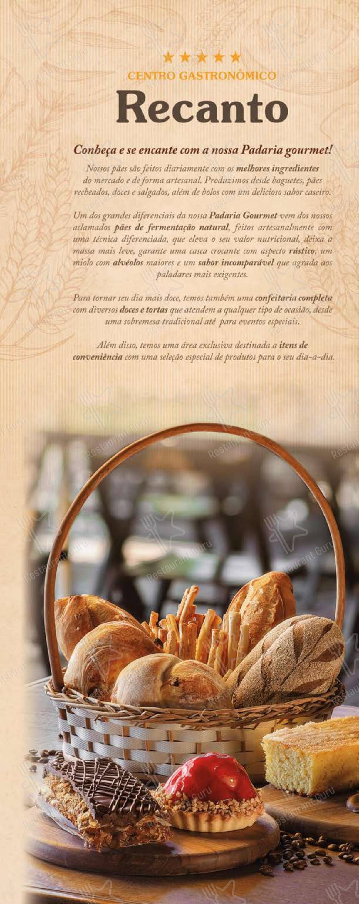 Menu bar para Centro Gastronômico Recanto em Teresópolis