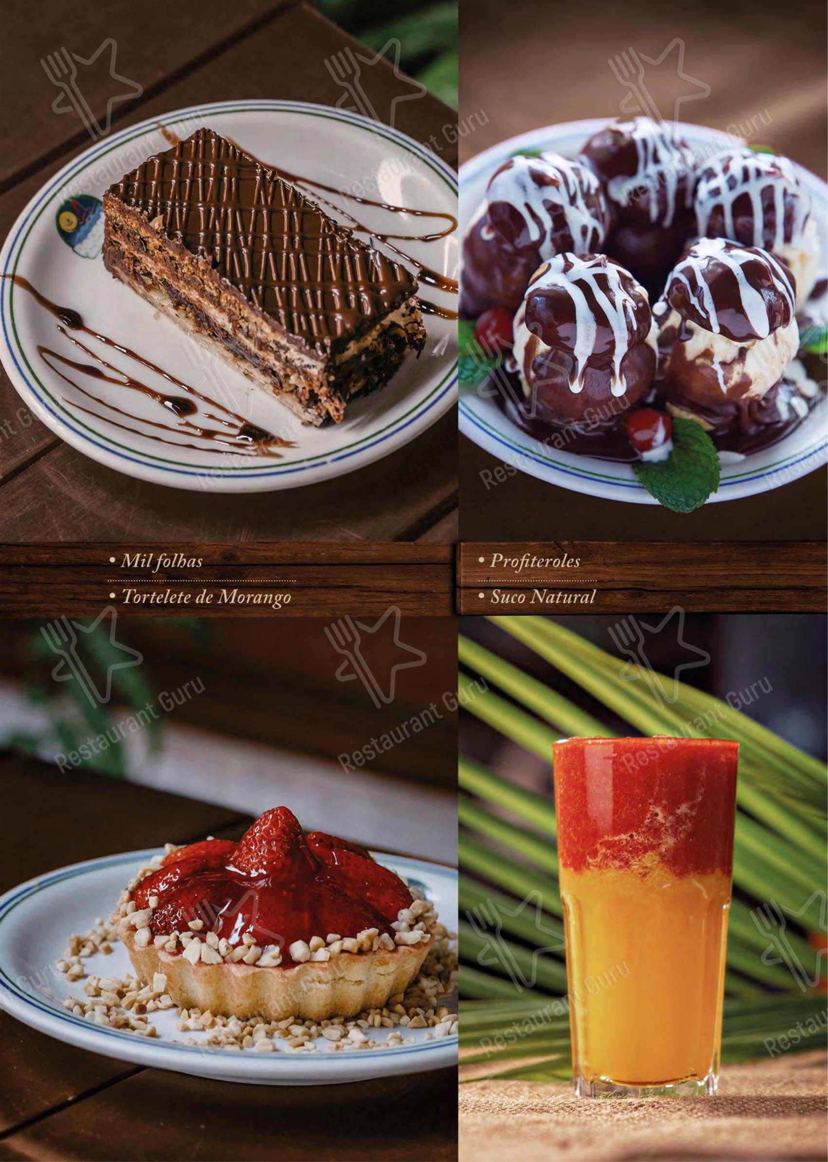 Menu para Centro Gastronômico Recanto em Teresópolis