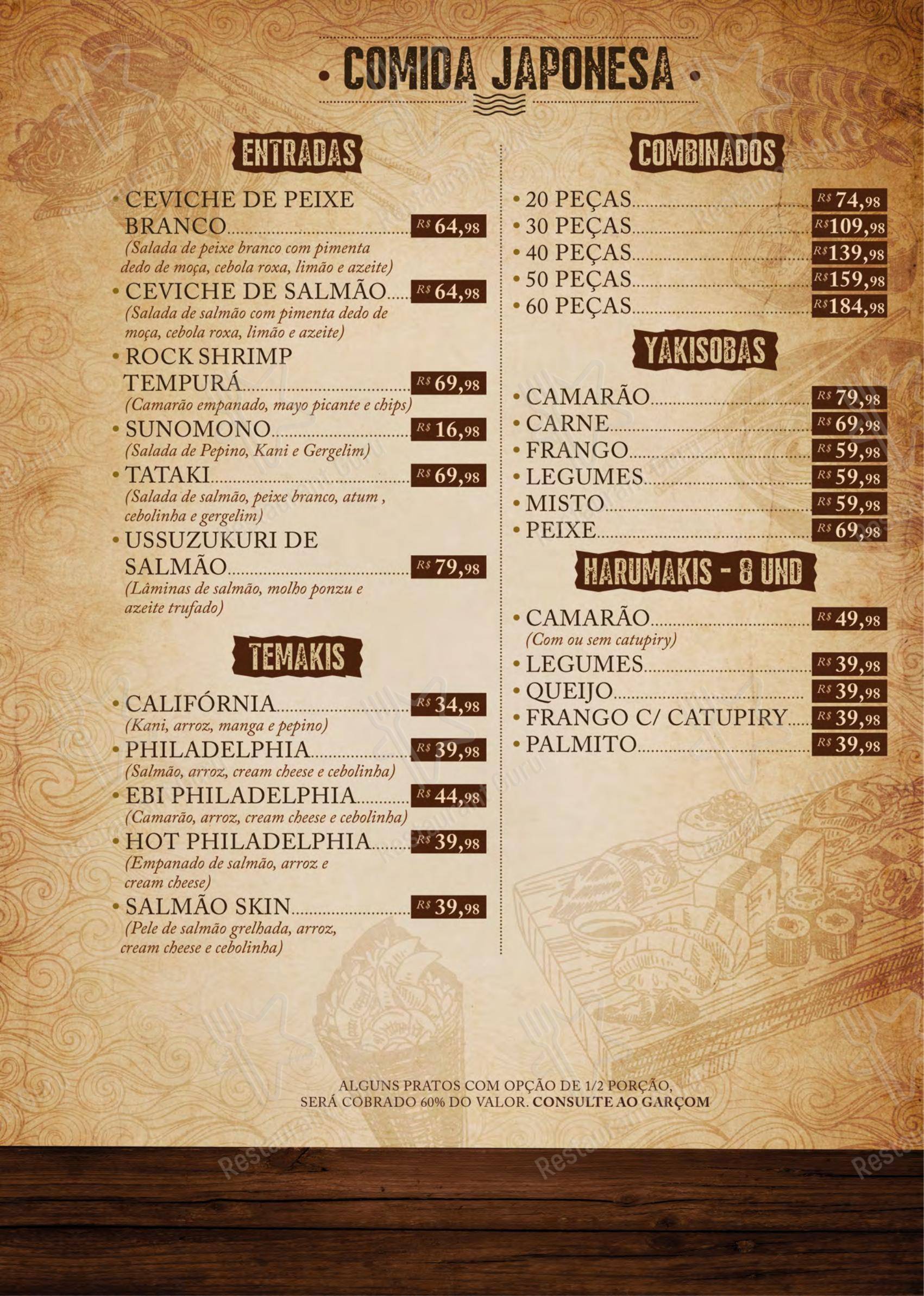 Centro Gastronômico Recanto em Teresópolis - Menu