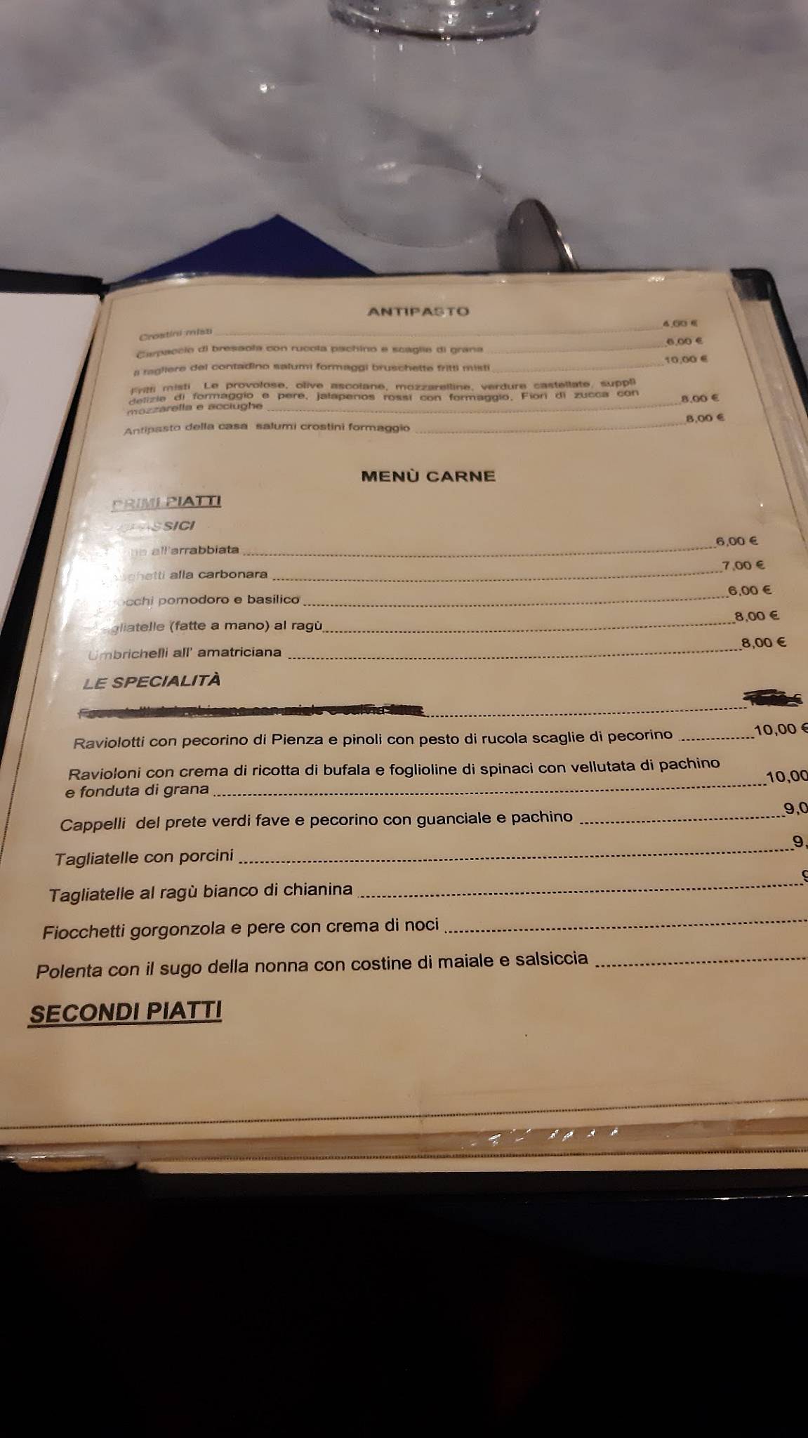 Menu di Il Cardeto 