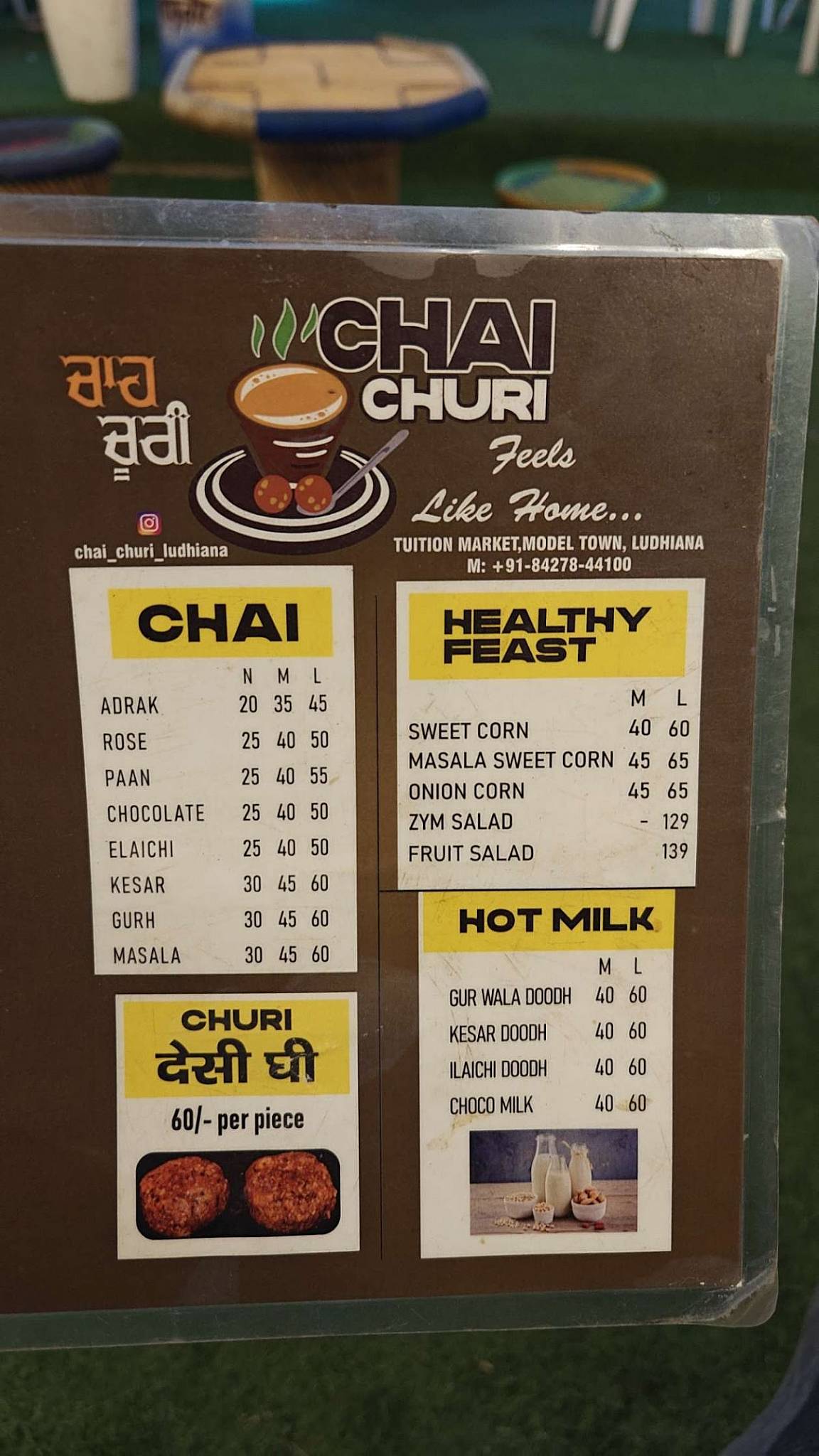 Chai Churi Cafe menu