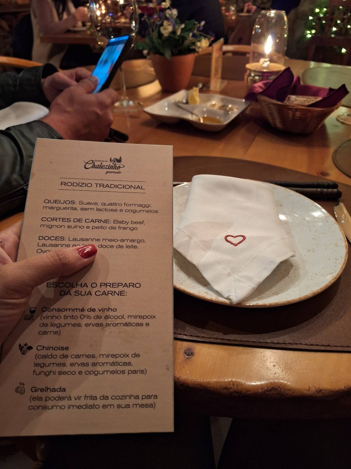 Chalezinho Gramado cardápio
