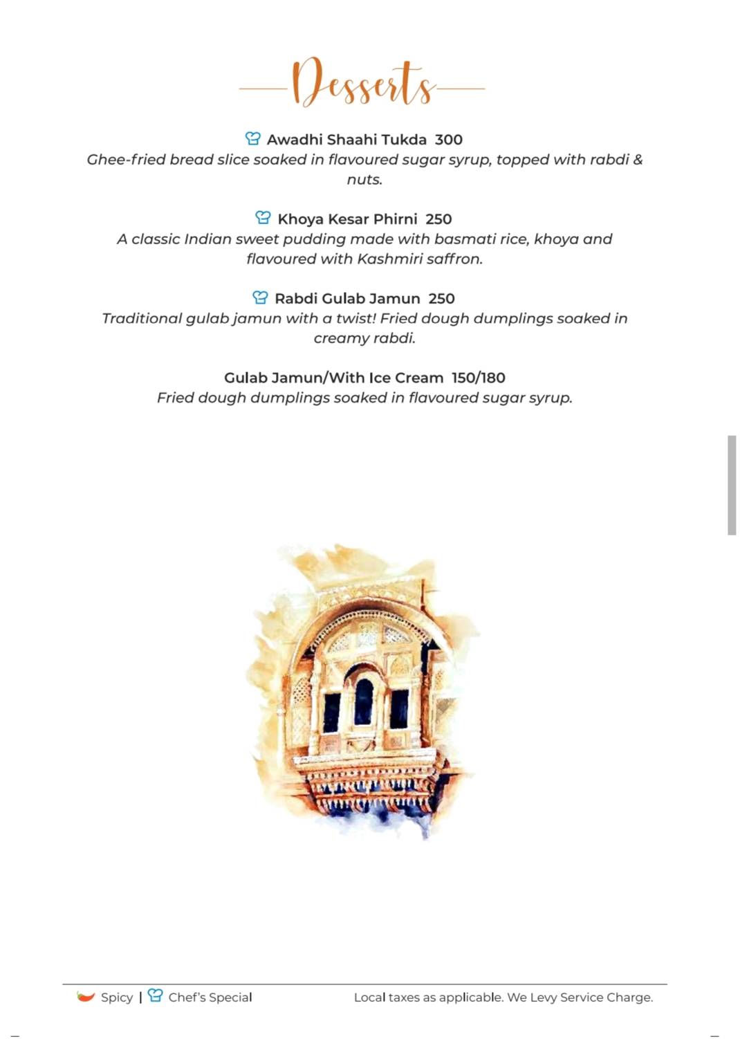 Chambal Restobar menu