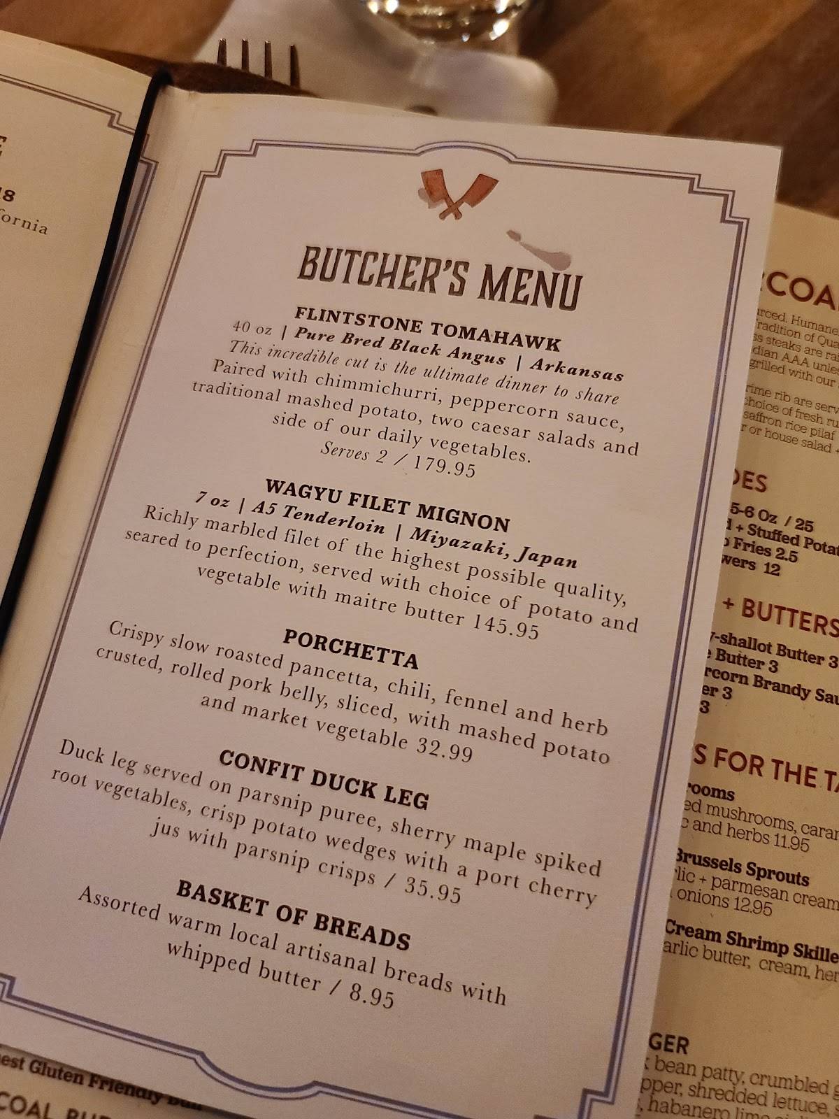 Menu at Charcoal Steak House steakhouse, Kitchener