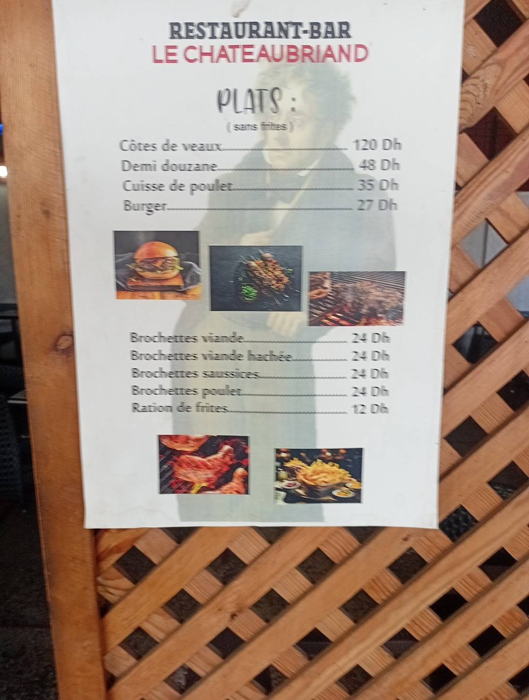 Menu de Chateaubriand