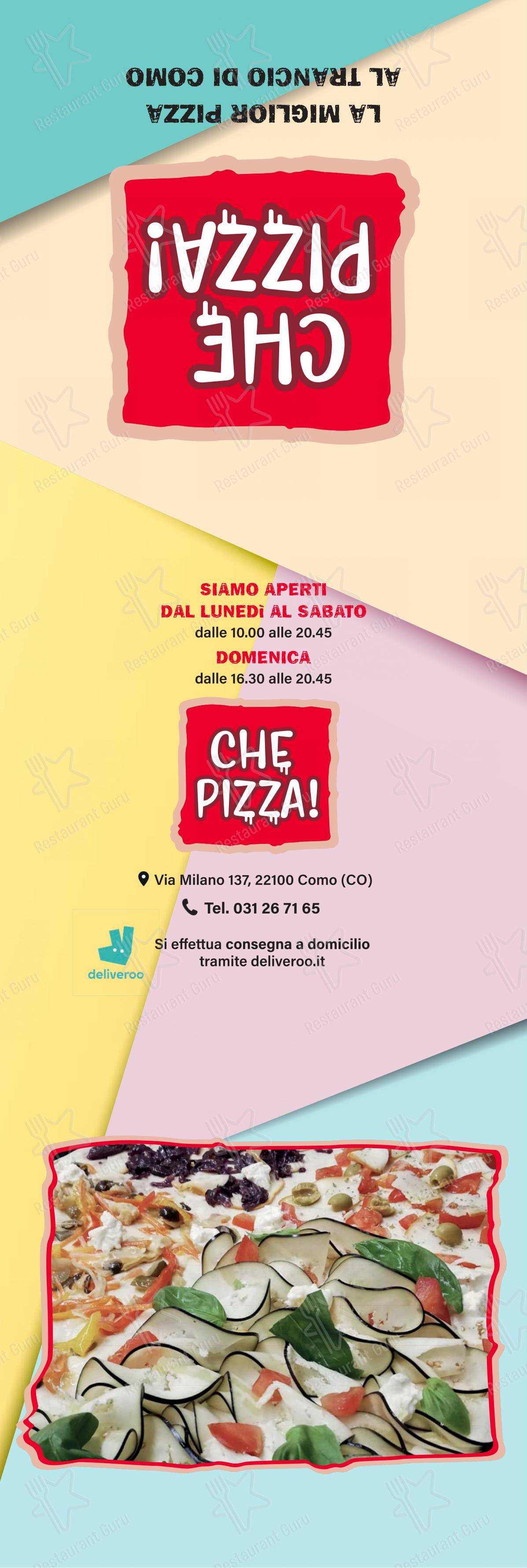 Che pizza! Pizza al Trancio in Como - Menu