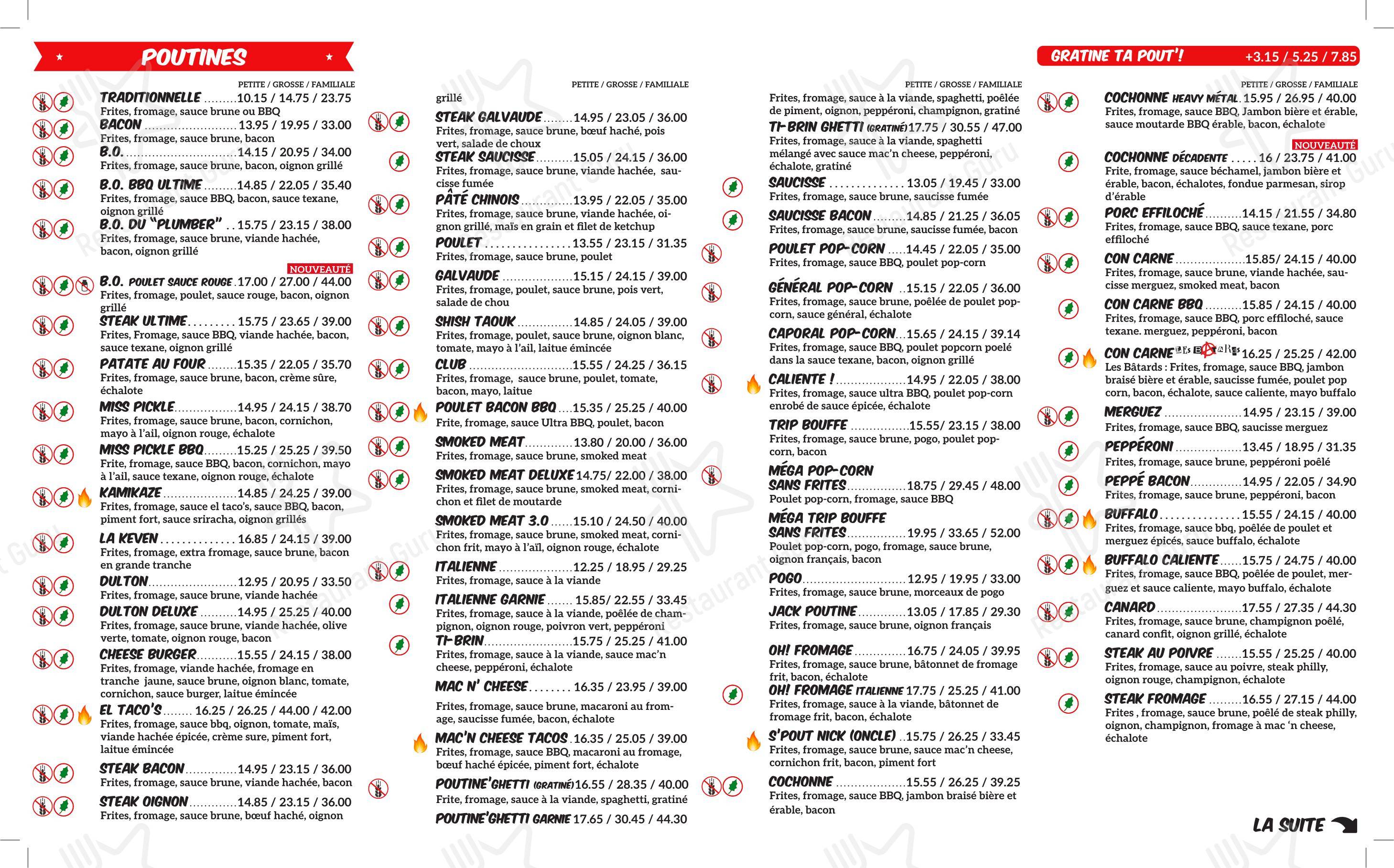 Chef Fred Poutinerie dans Matane - Menu bar