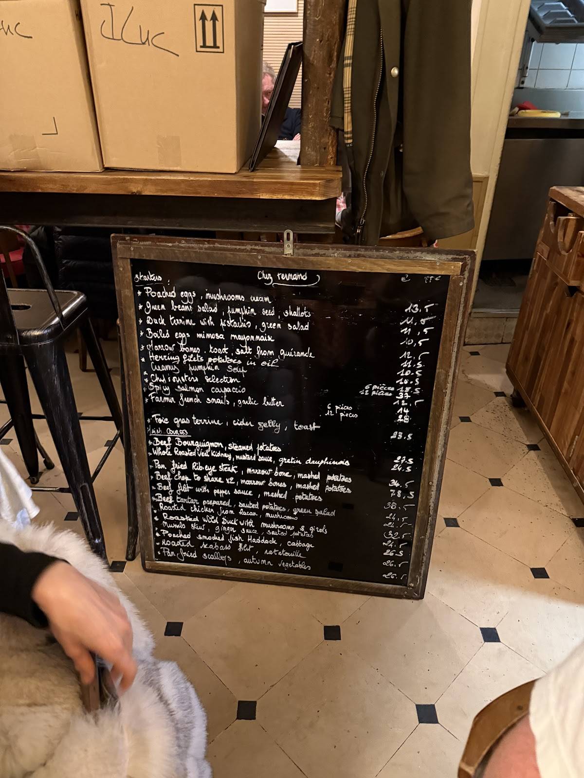Menu de Chez Fernand