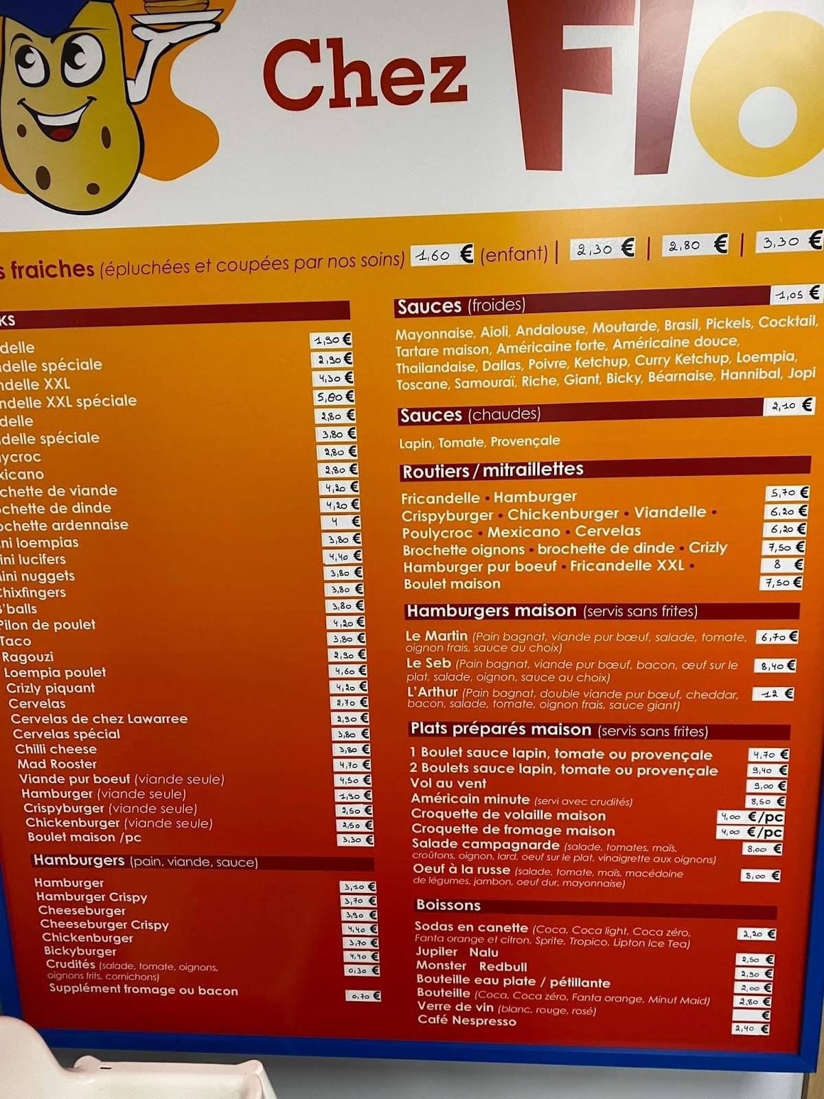 Menu de Chez Flo