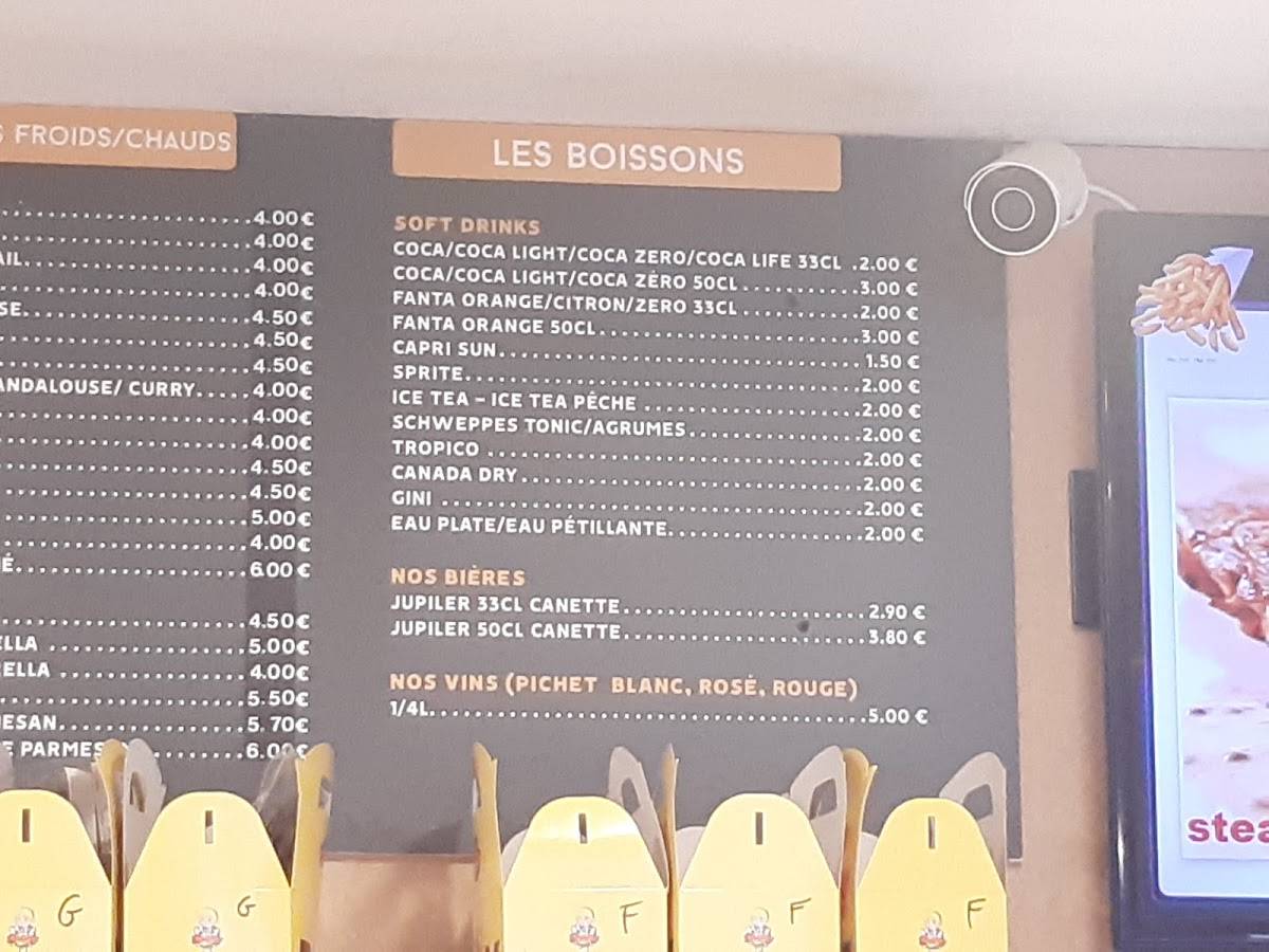 Menu de Chez Isaac