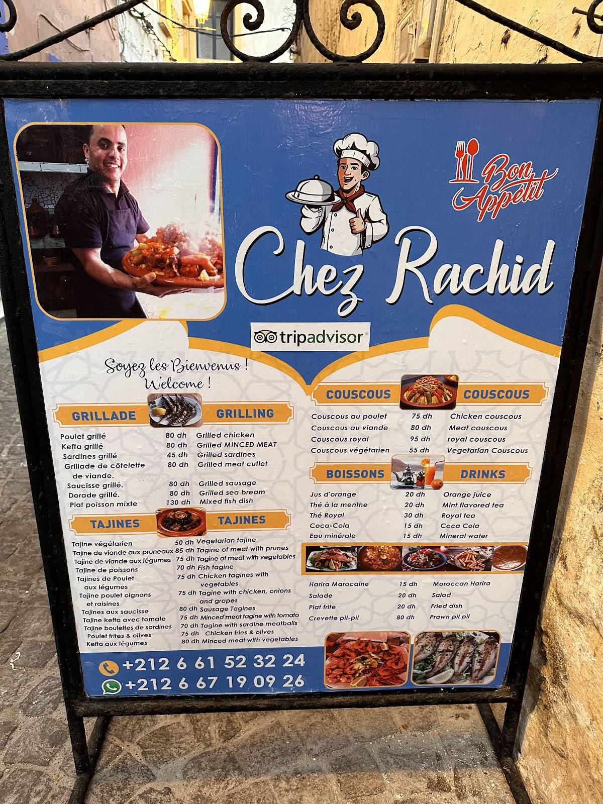 Menu de Chez Rachid