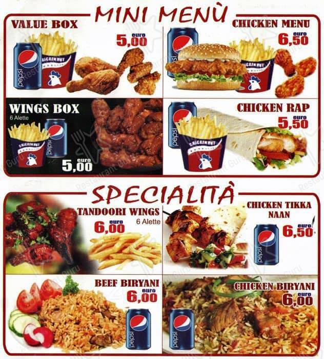 Menu di Chicken Hut 