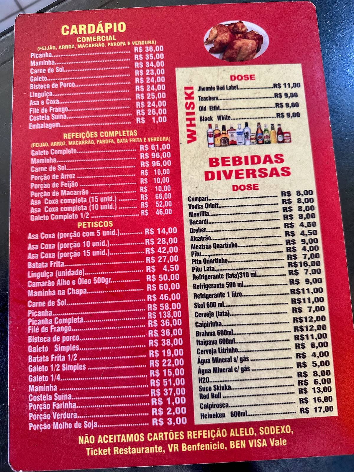 China Bar cardápio