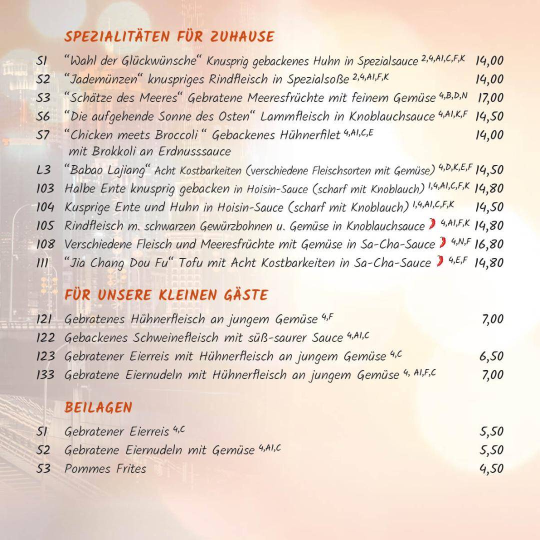 China City Landshut Speisekarte von China City - Landshut restaurant, Landshut