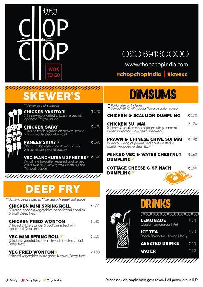 Chop Chop - Yum Asian menu