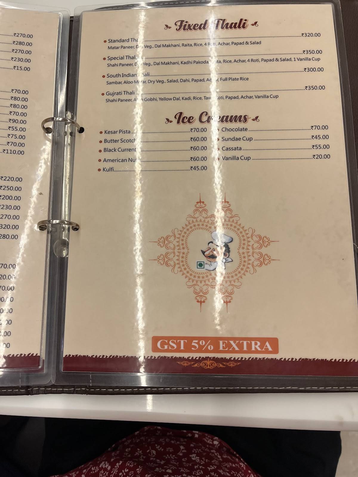 Chotiwala Restaurant menu