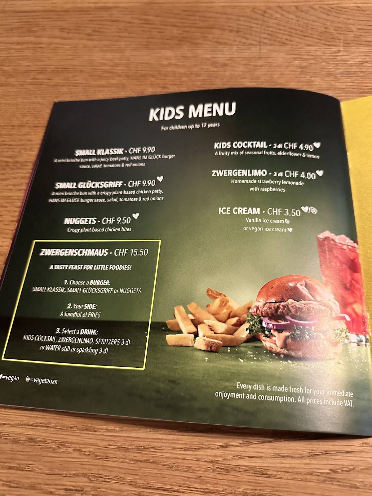 Menu di HANS IM GLÜCK - CHUR City West 