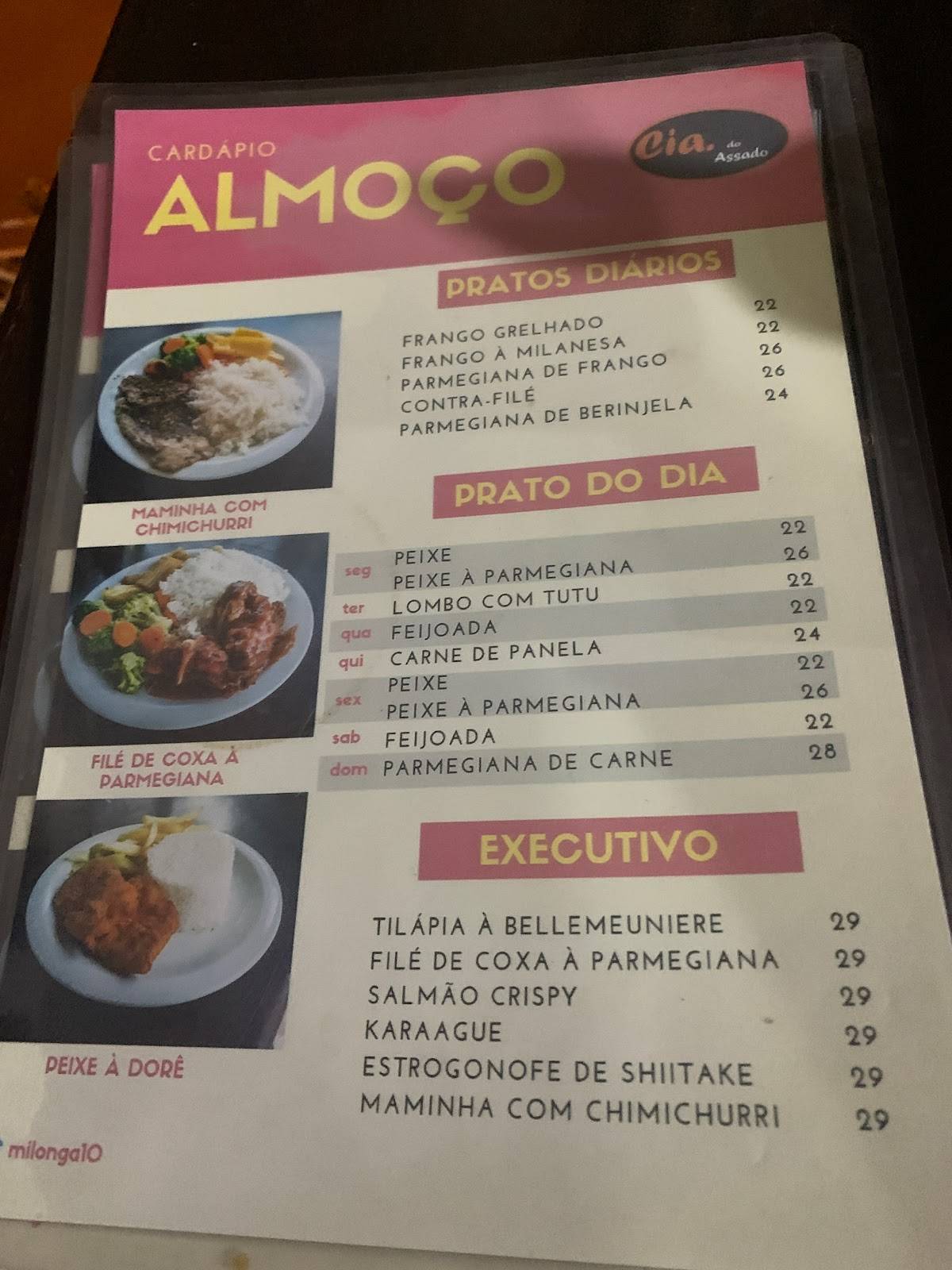 Cia do Assado cardápio