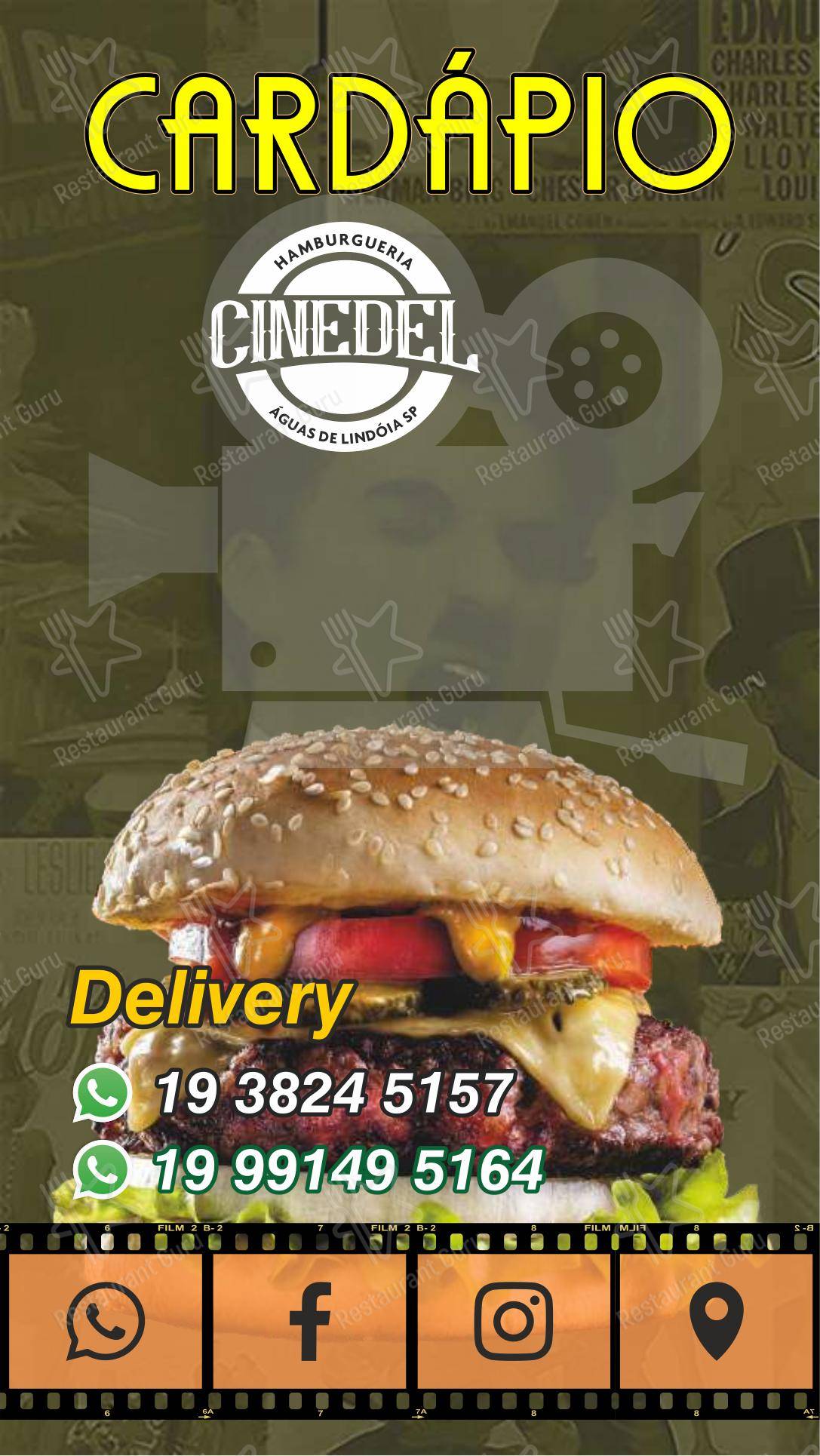 Cine Café Del em Águas de Lindóia - Menu