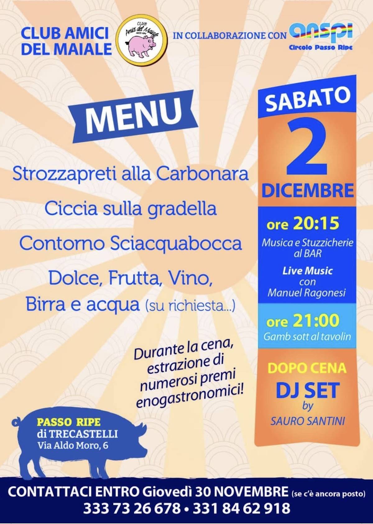 Menu di Circolo Anspi Passo Ripe 