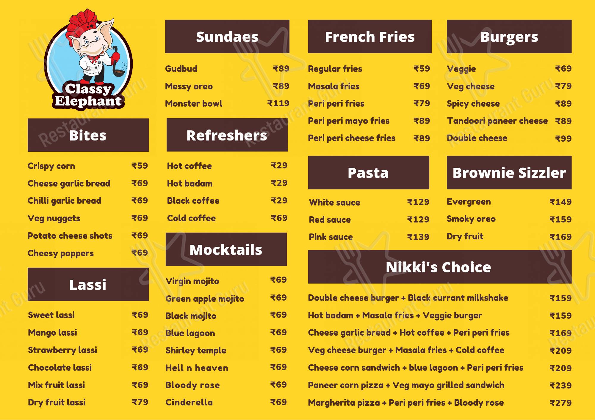 Viven's P for Pastry by Classyelephant menu