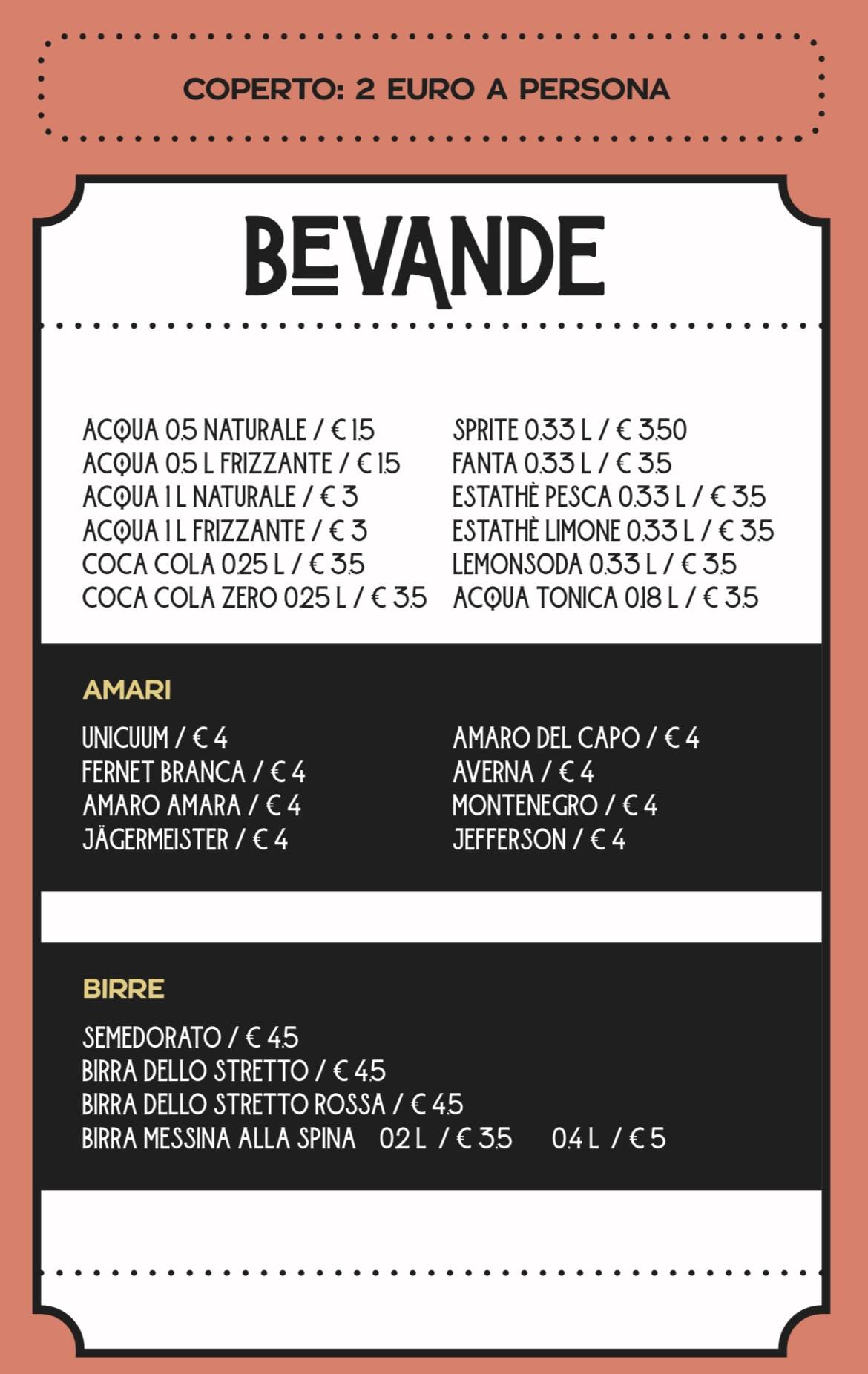 Menu di AMORELLI - Restaurant Cocktail Bar 