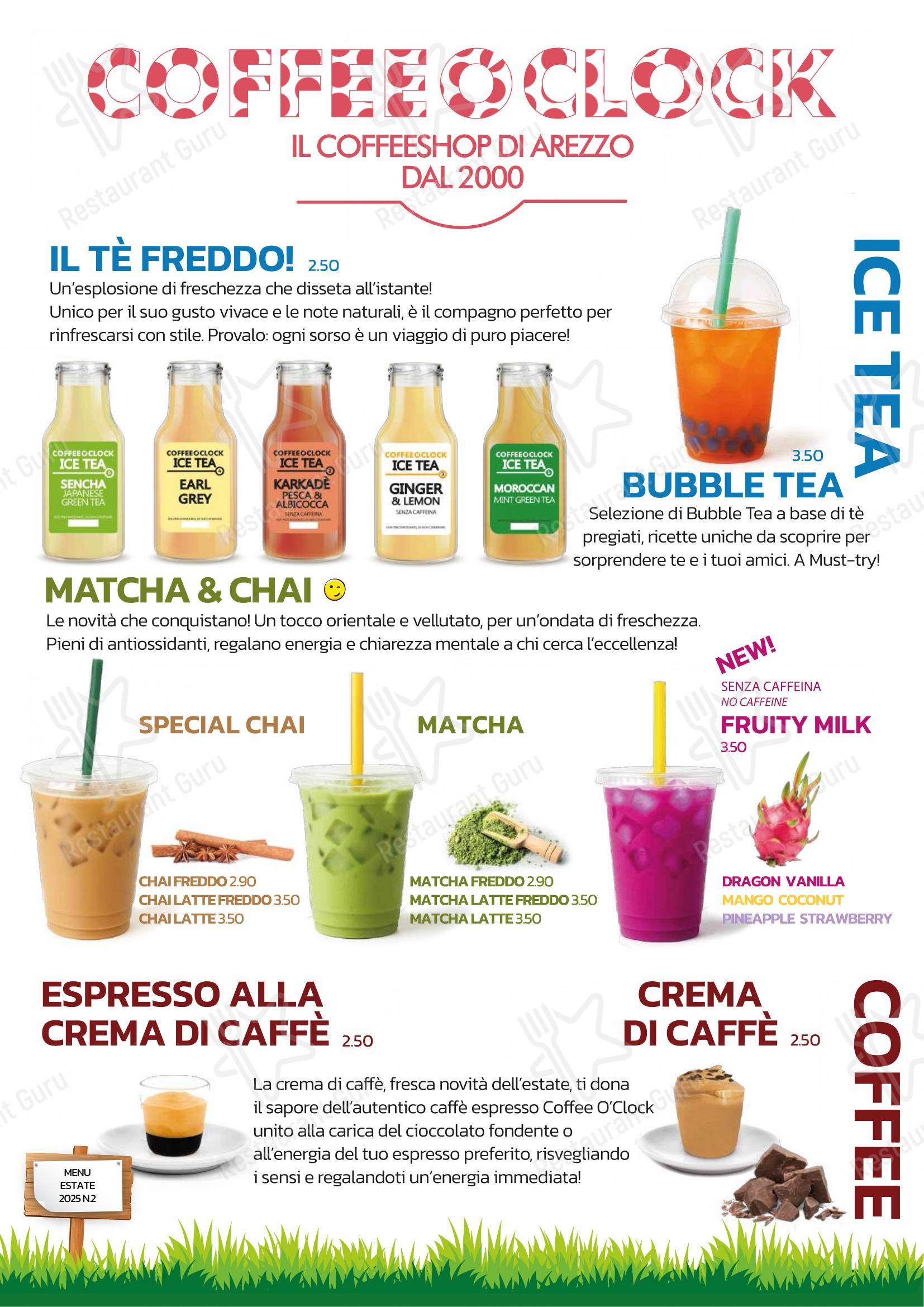 Coffee O' Clock in Arezzo - 菜单