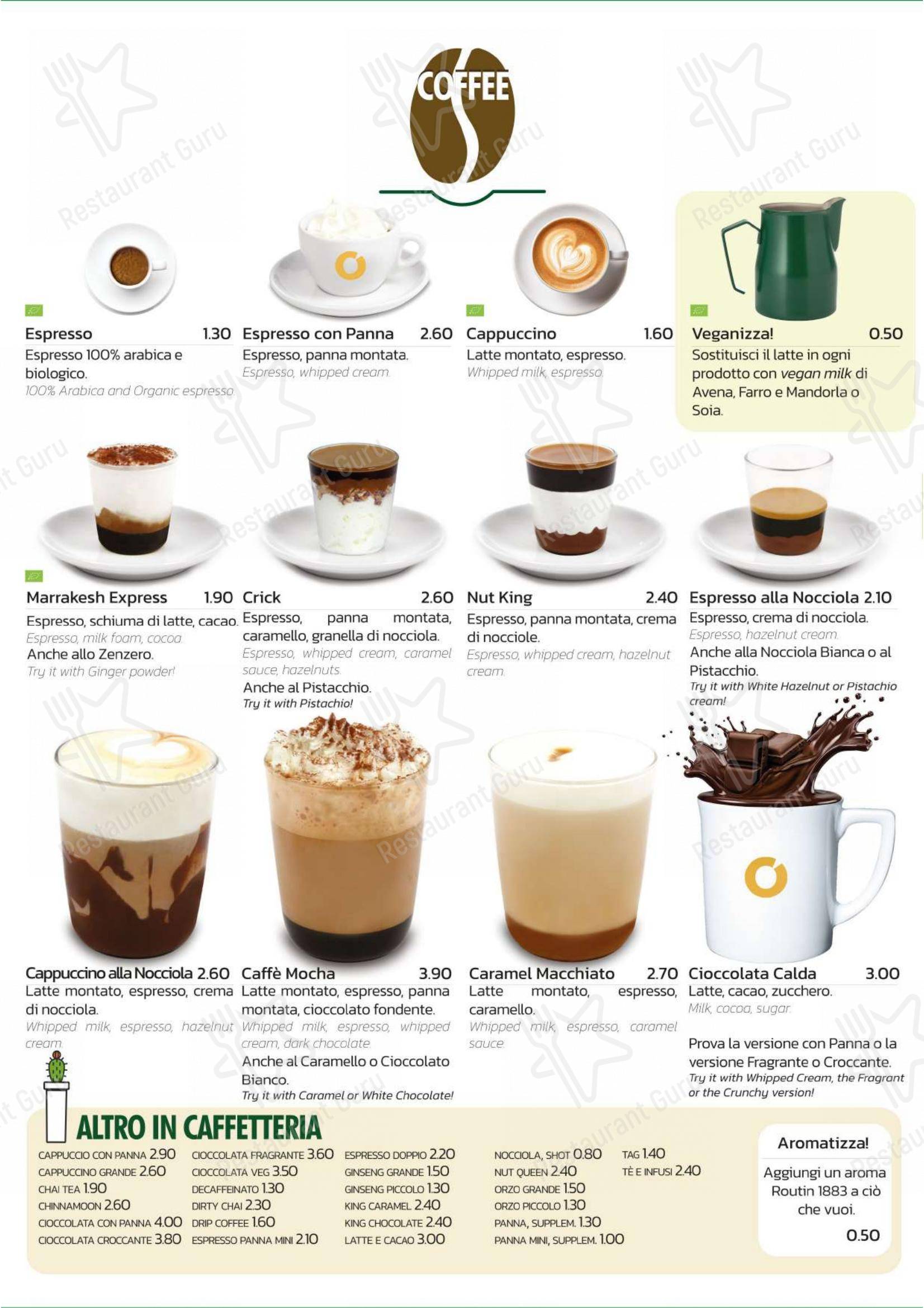 Menu per Coffee O' Clock in Arezzo