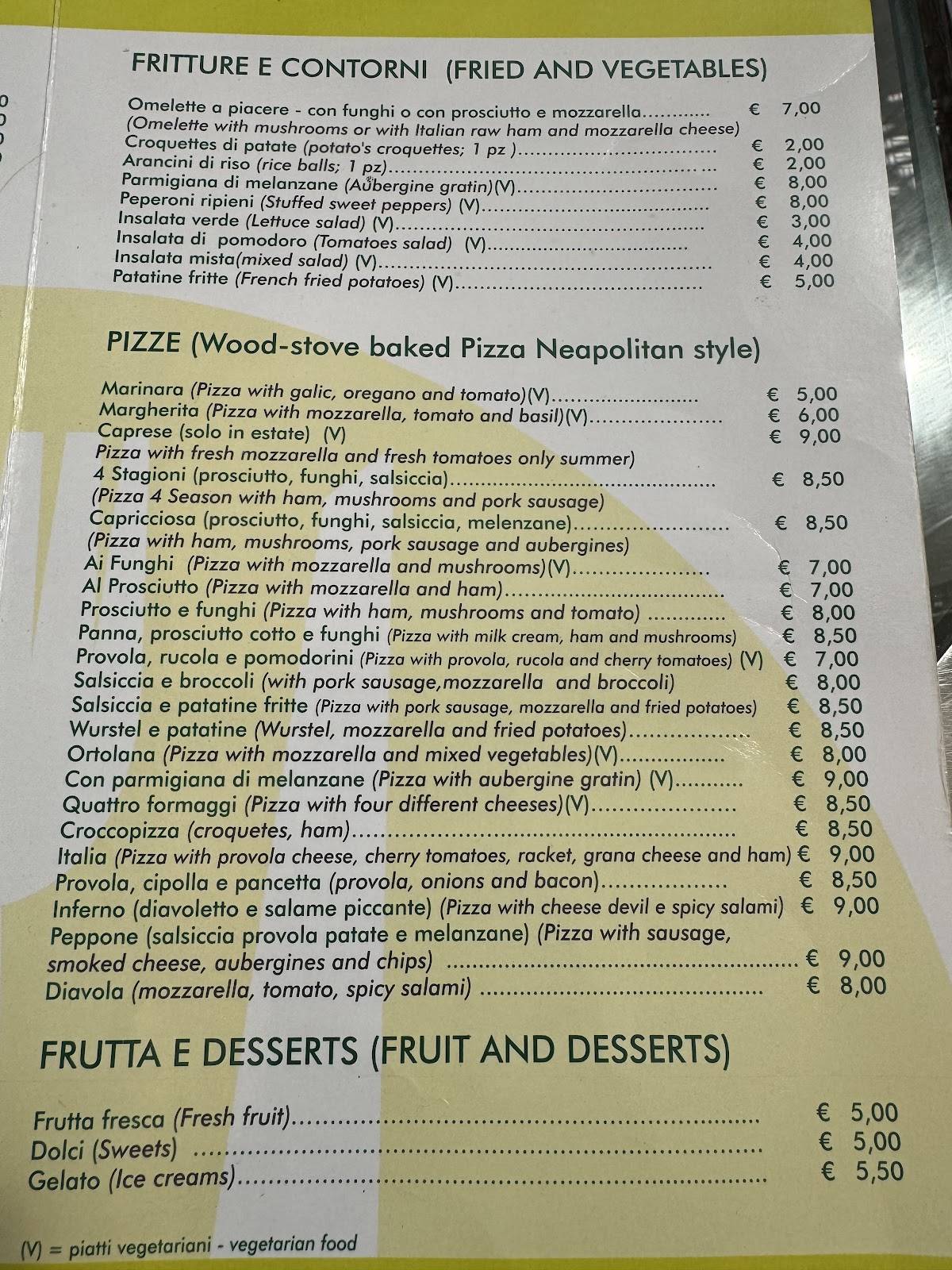 Menu di Ristorante Pizzeria Da Peppino 