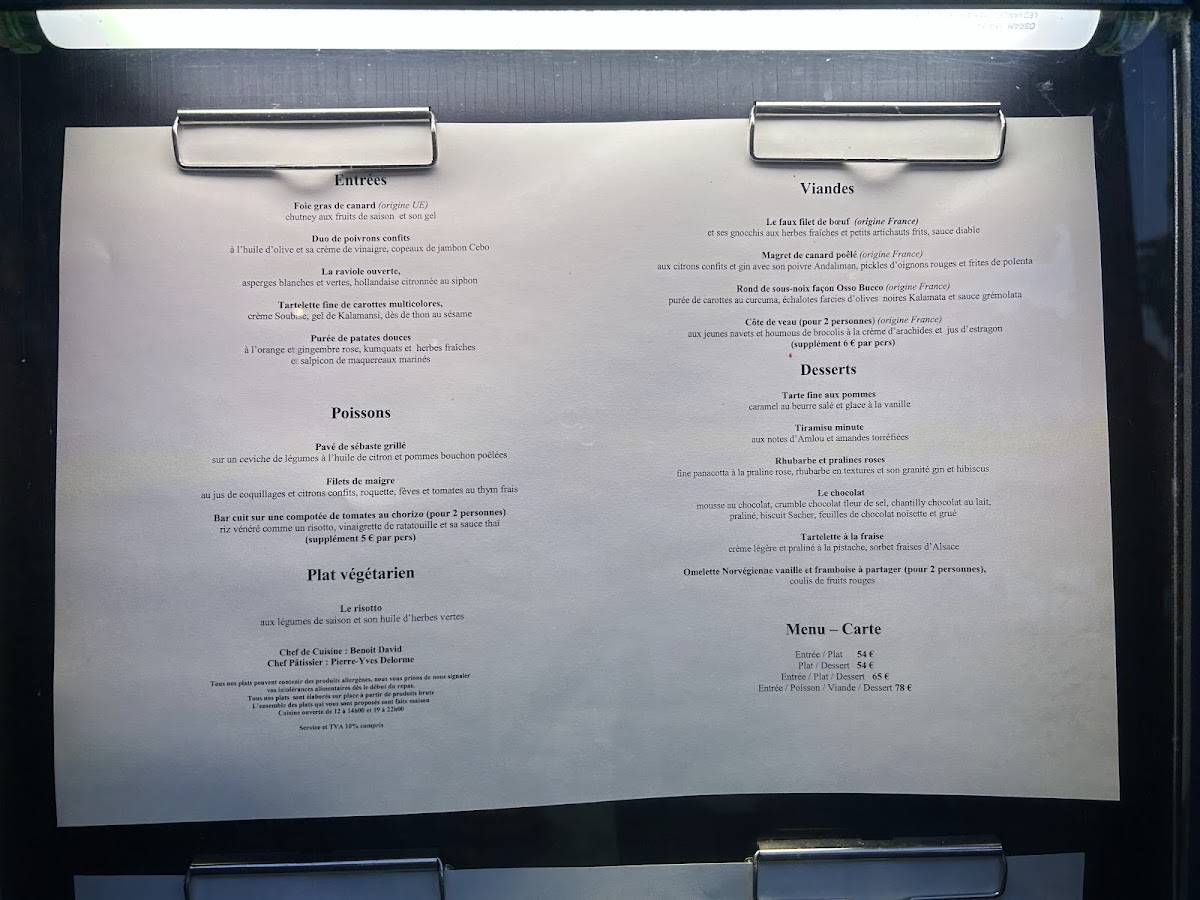 Menu de Bord'eau