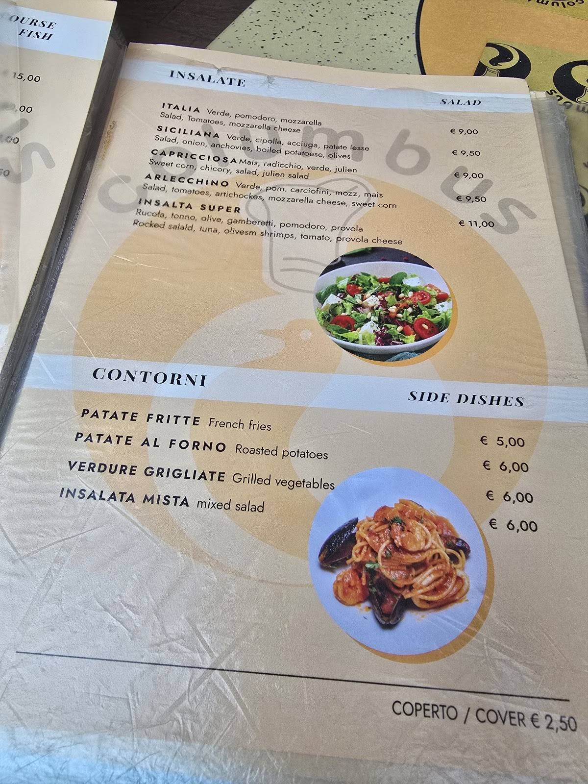 Menu di Columbus Capri Bar Ristorante 