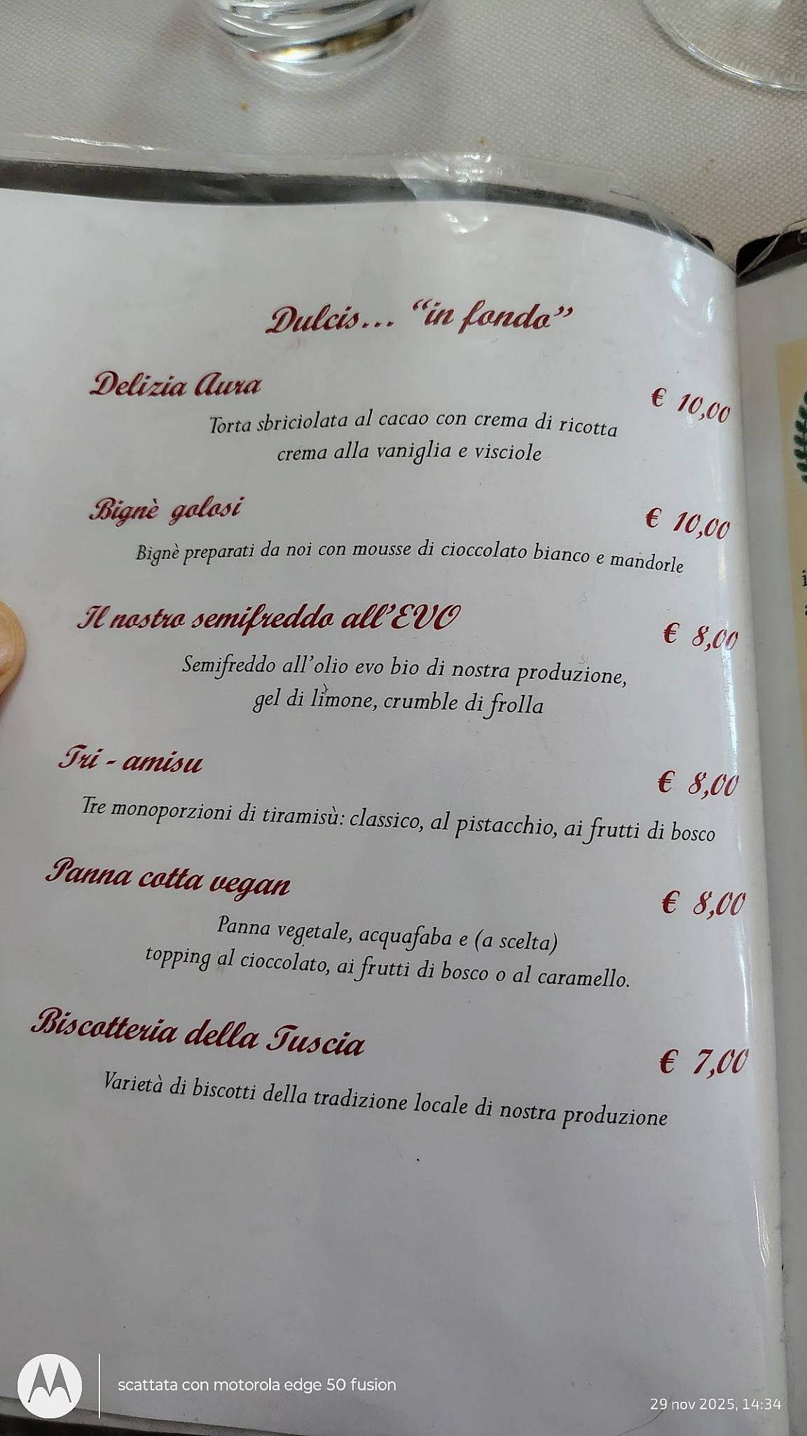 Menu di Il Caro Commendatore 