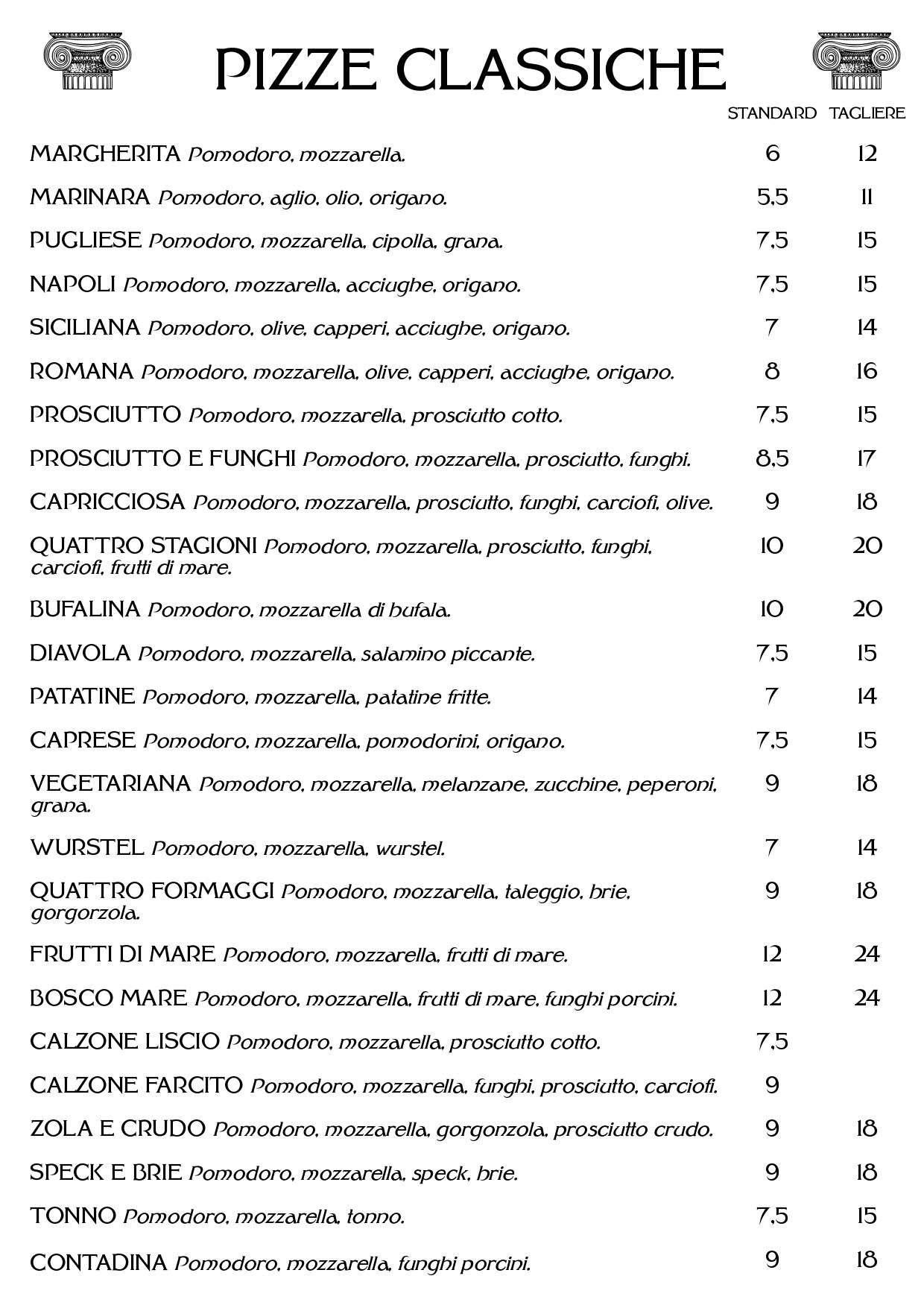Menu di Ristorante Pizzeria Nettuno - Comun Nuovo - Bergamo 