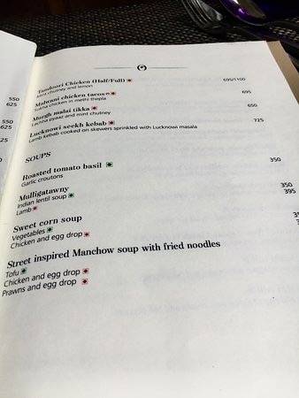 Coriander Kitchen menu