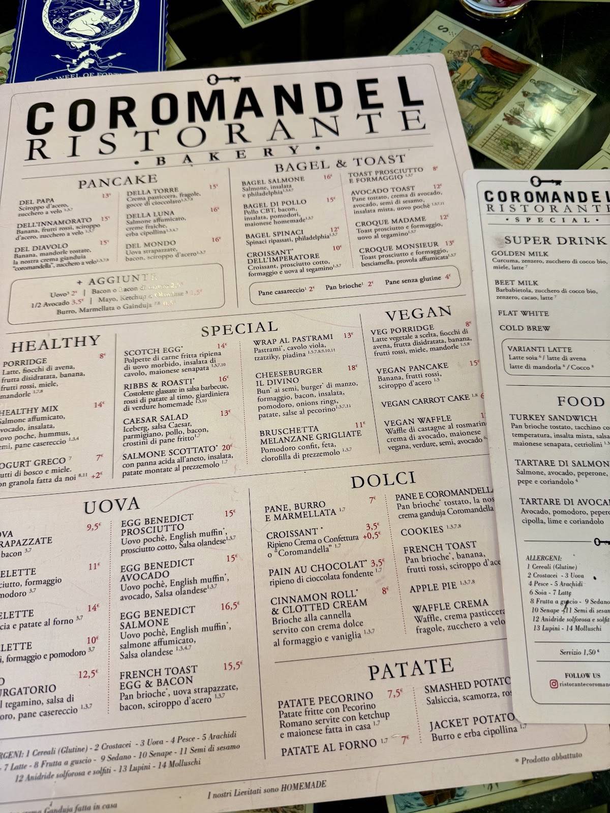 Menu de Coromandel