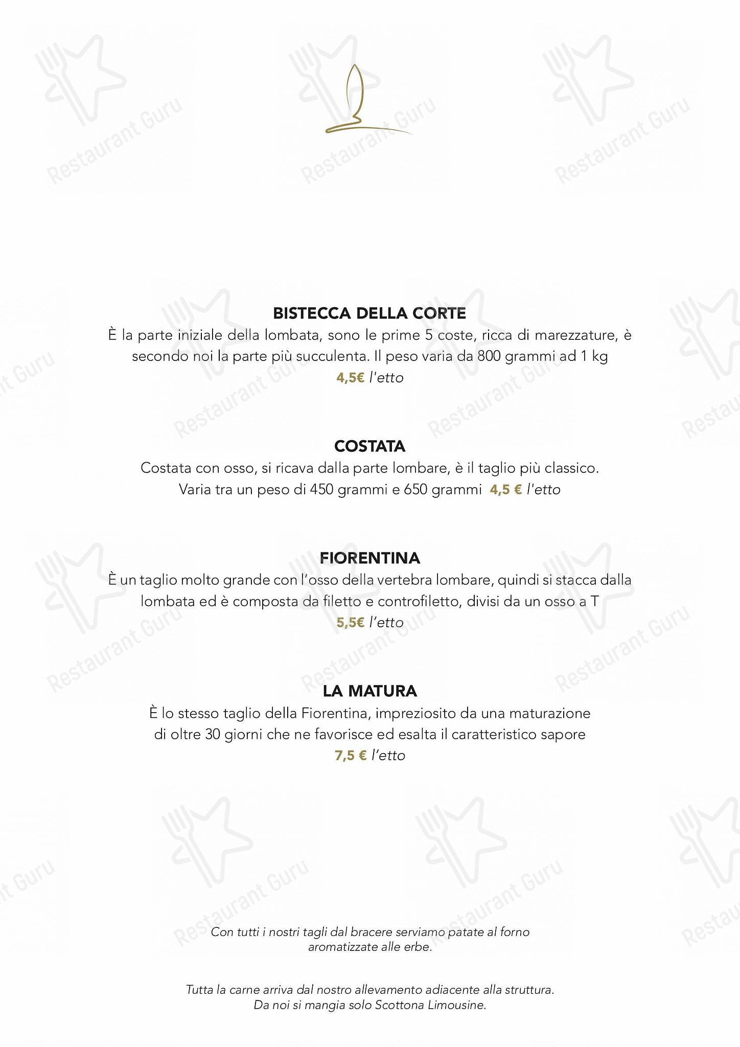 Menu di Agriturismo Corte Scaligera - piatti e bevande