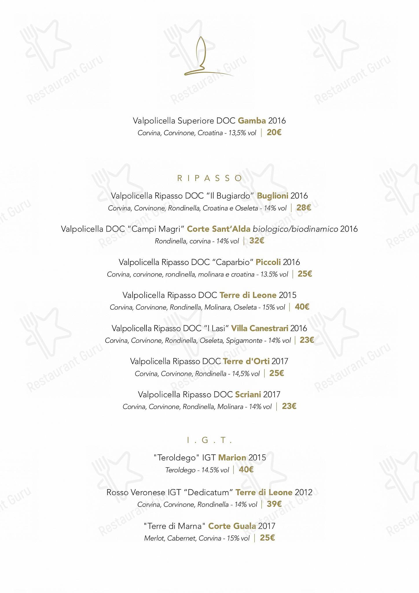 Menu di Agriturismo Corte Scaligera - pasti e bevande